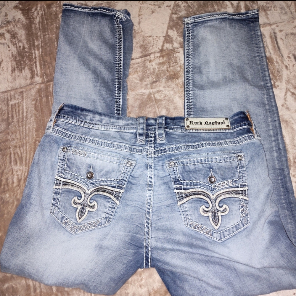 Women's rock revival jeans easy straight 34